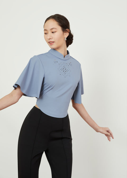 KALA Crop Top in Powder Blue