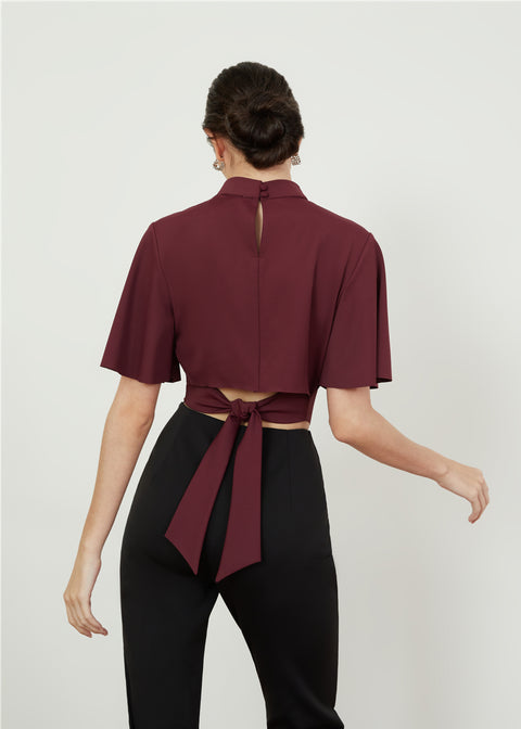 KALA Crop Top in Oxblood