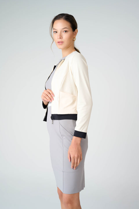 CADI Reversible Cardigan in Ivory/Black