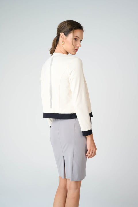 CADI Reversible Cardigan in Ivory/Black