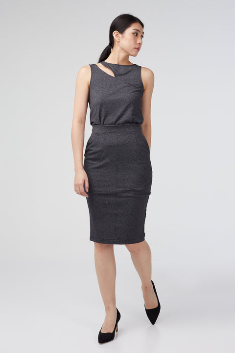 KELY Pencil Skirt in Heather Grey