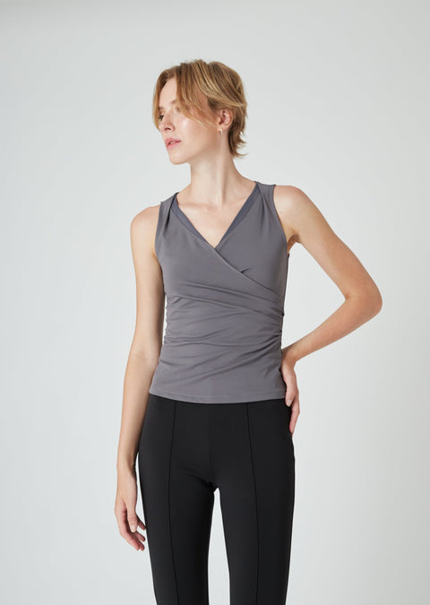 VERA Reversible Wrap Top in Shadow