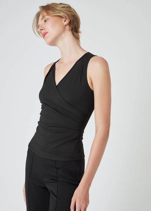 VERA Reversible Wrap Top in Black