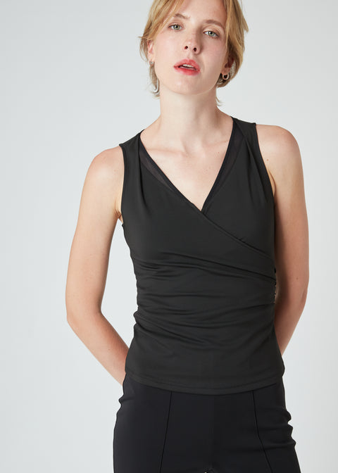 VERA Reversible Wrap Top in Black