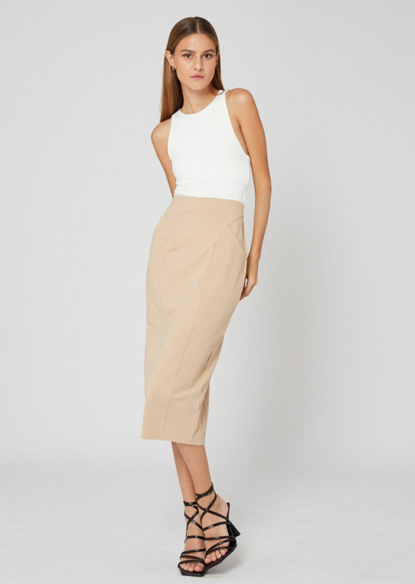 VIVA Midi Skirt in Camel As Intended