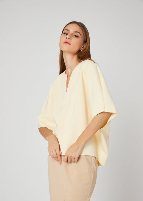 COON Sleeve Cocoon Top in Almond