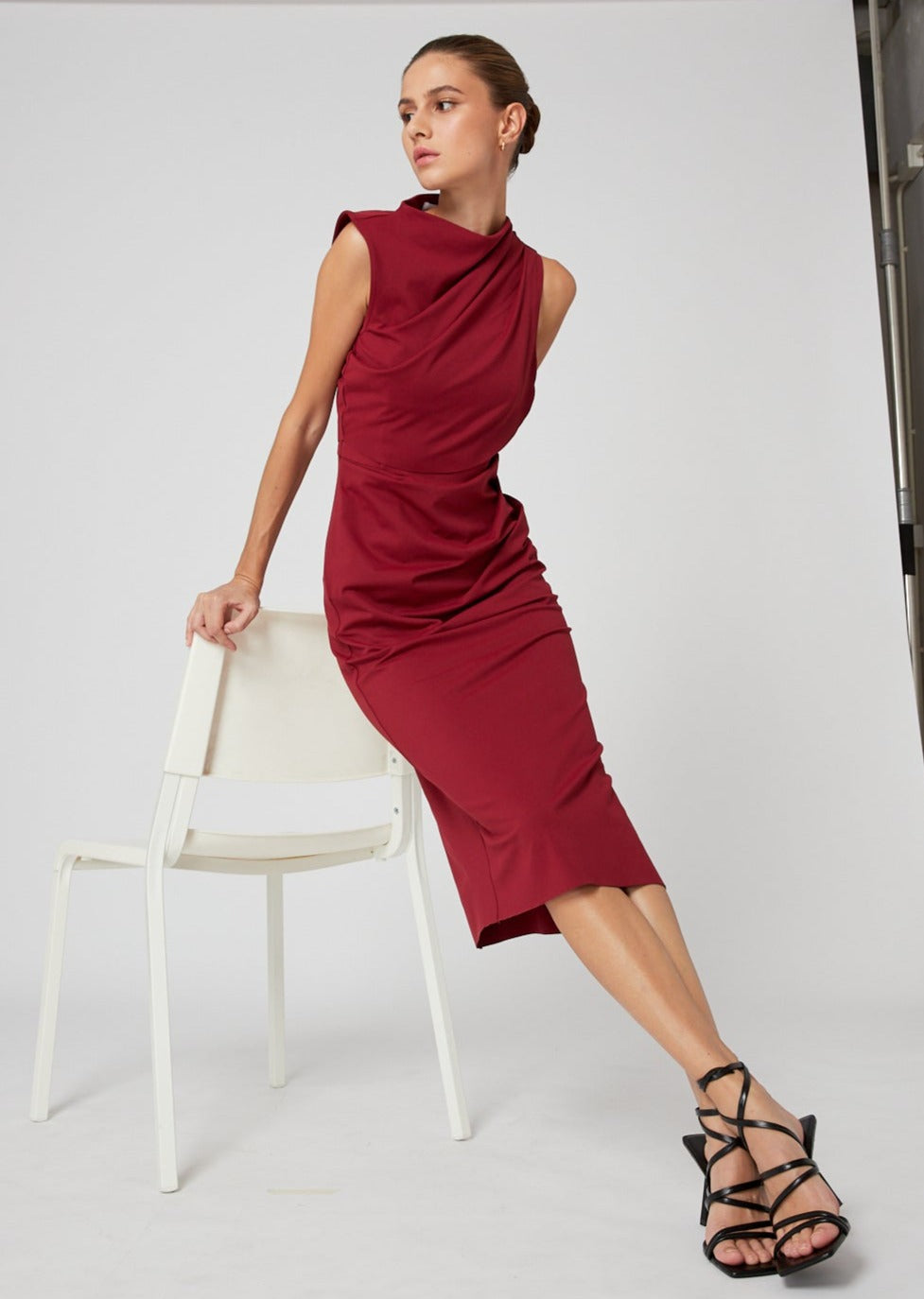 AEON Dress in Burgundy Workleisure