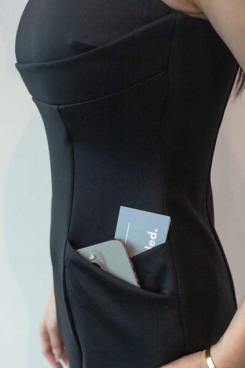 VEYA Structured Bodycon Dress in Black