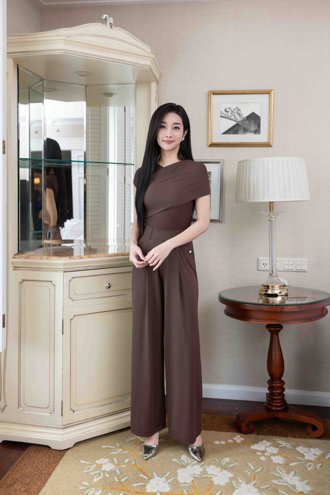 TONI Drape Pants in Mocha