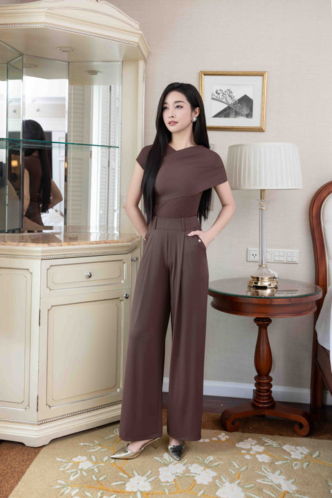 TONI Drape Pants in Mocha