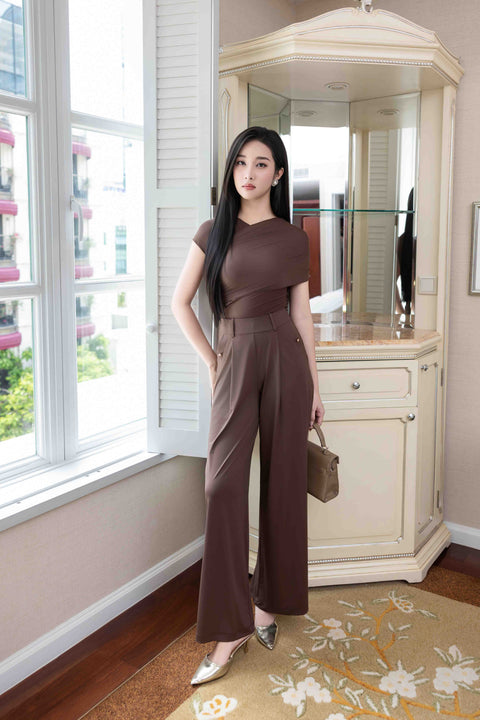 TONI Drape Pants in Mocha