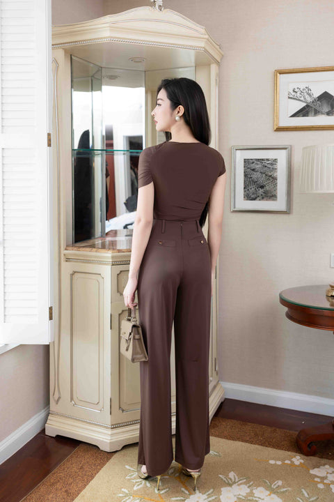 TONI Drape Pants in Mocha