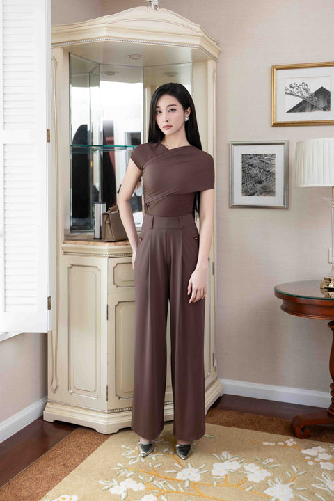 TONI Drape Pants in Mocha