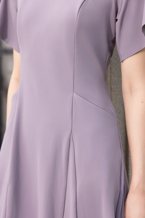 AYLA Flutter Dress in Lavender Grey