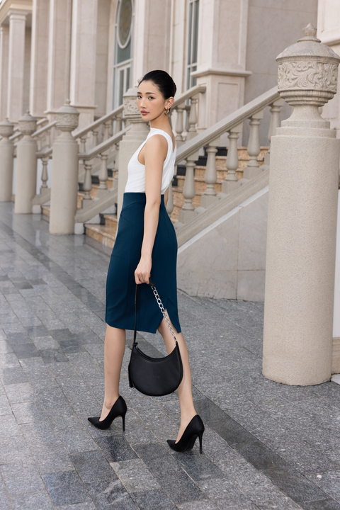 SOPH Pencil Skirt in Prussian Blue