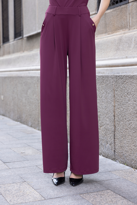 TONI Drape Pants in Oxblood