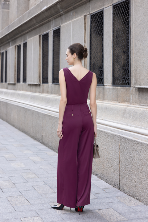 TONI Drape Pants in Oxblood