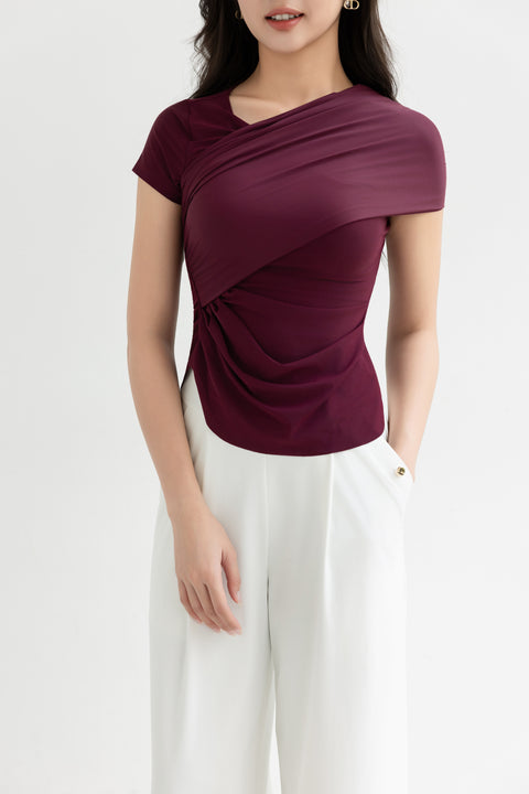 ELVA Top in Oxblood