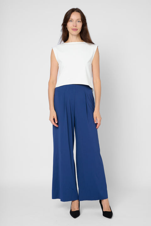 SKY Wide Leg Pants in Navy Blue