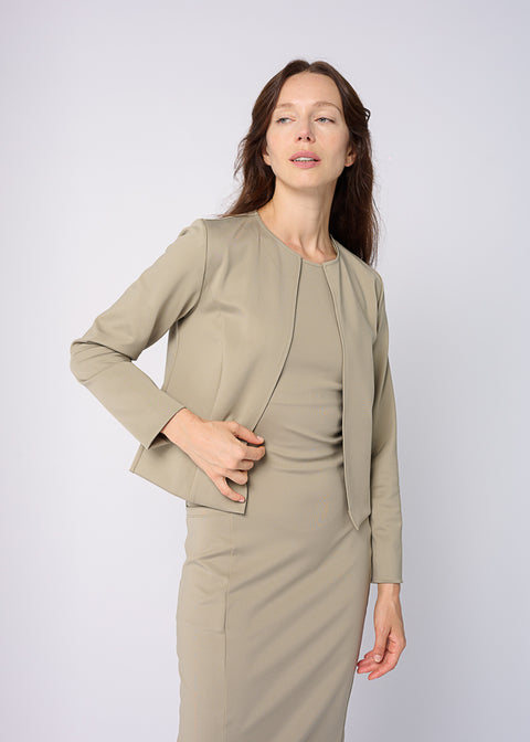 DONA Business Cropped Jacket in Khaki