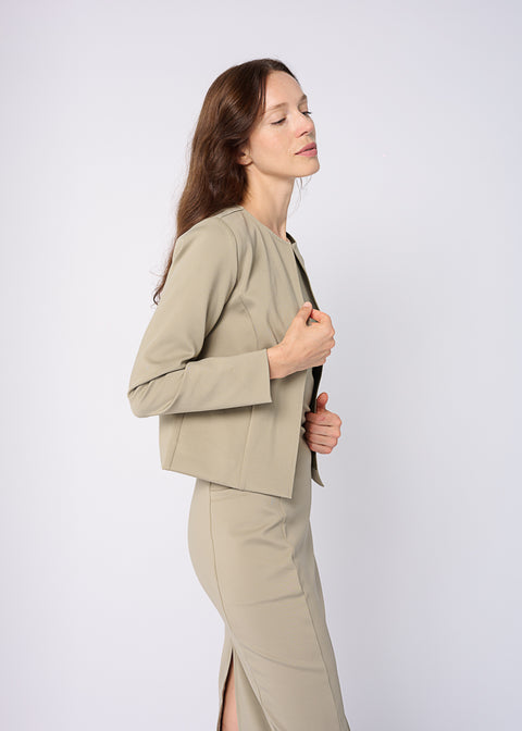 DONA Business Cropped Jacket in Khaki