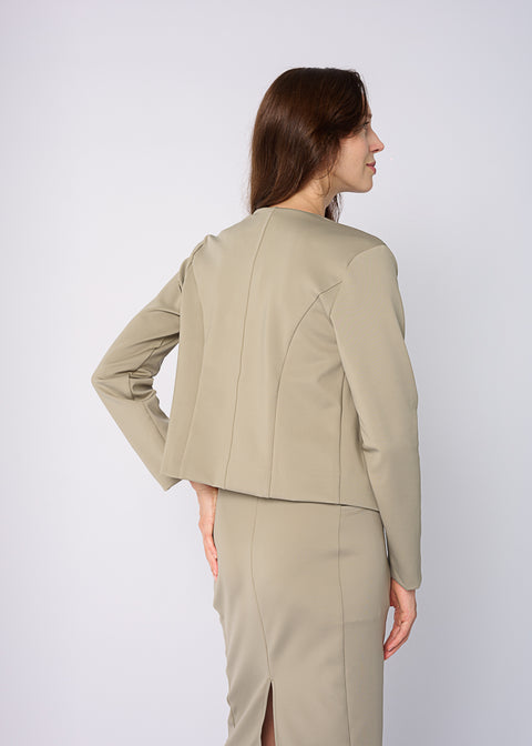 DONA Business Cropped Jacket in Khaki